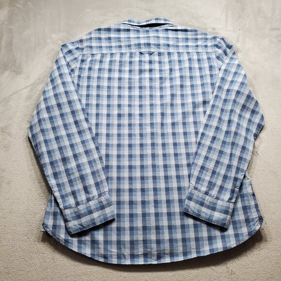 Urban Pipeline Long Sleeve Button Down Plaid Shirt 1 Pocket Blue Men Sz L - Picture 2 of 10